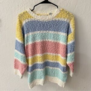 Jason Maxwell Popcorn Vintage Pastel Acrylic Pullover Sweater Medium